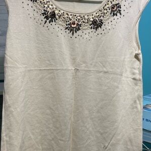 Coldwater Creek Beige Embellished Tank Top